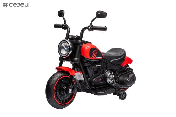 Juguete de motocicleta eléctrica para niños, música y luces, aceleración manual y freno de pie, 6V4.5AH