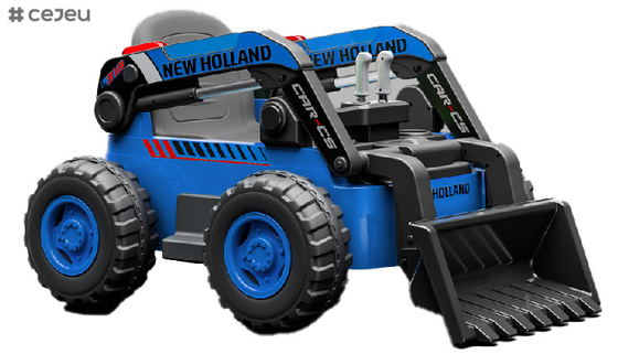 Vehículo de excavadora eléctrica de 12 V con licencia de New Holland Camión de construcción con control remoto, cubo ajustable