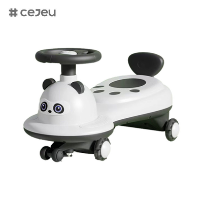 Carro de vuelta para niños de 2 a 6 años de edad bebé universal yo car, forma de panda, puede sentarse y deslizarse, rueda de flash silenciosa anti-rollove
