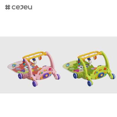 CJ-ABY-368-157A Mayorista 2 en 1 Bebé de juego de gimnasio colchoneta con pedal Piano conjunto de música ligera bebé Push Walker Mejor regalo bebé juguete de niño pequeño