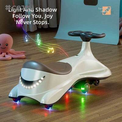 CJ-SL-V8 Twisting Rocking Bike para Niños 25-36 Meses Plástico Cuatro Ruedas Silencio Anti-Rollover para Niños y Niñas cochecitos de bebé
