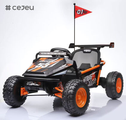 CJ-LT-2035 24V Coche de Carreras Todoterreno a Derrape para Niños con Suspensión en 4 Ruedas, Derrape 180, Música MP3 con una Sola Tecla, RC, LED, Cinturón, para Montar
