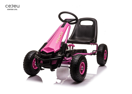 Kart rosado de 5 años 11.7KG del pedal 5KM/H con cuatro ruedas inflables