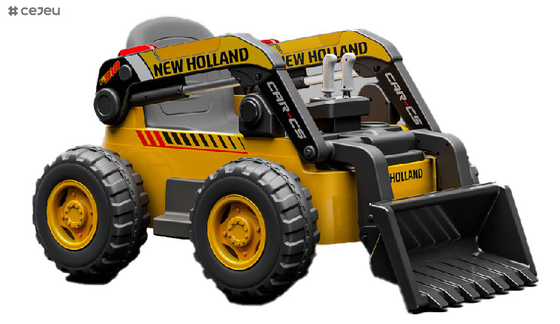Vehículo de excavadora eléctrica de 12 V con licencia de New Holland Camión de construcción con control remoto, cubo ajustable