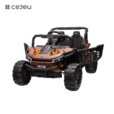 CJ-015 12V 2 asientos Niños viajan en UTV Car, 4.5AH vehículo eléctrico camión coche con 2x550W Motor,Negro / verde oscuro / Naranja