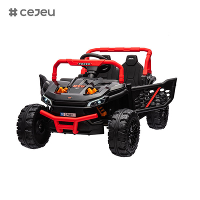 CJ-015 12V 2 asientos Niños viajan en UTV Car, 4.5AH vehículo eléctrico camión coche con 2x550W Motor,Negro / verde oscuro / Naranja