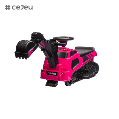 KINTEX CJ-009E Niños montan en un tractor con almacenamiento, scooter de excavadora regalo para niños, 6V4.5AH Volante/cuerno/música