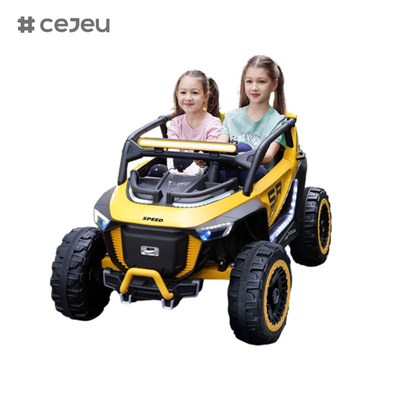CJ-8809 Asiento para niños Conducir en un coche UTV, con 12V7AH*1 4x390 motor,2.4G RC, asiento de cuero, música, LED, Bluetooth, USB