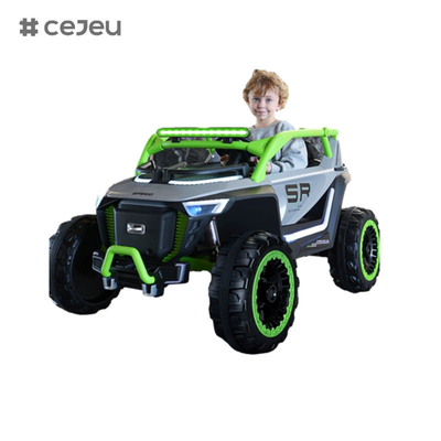 CJ-8809 Asiento para niños Conducir en un coche UTV, con 12V7AH*1 4x390 motor,2.4G RC, asiento de cuero, música, LED, Bluetooth, USB