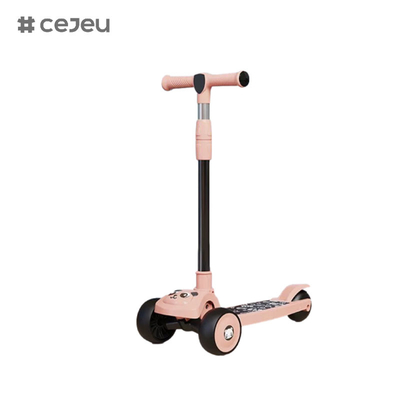CJ-E300-2, patrón de panda, con luces, música, el mango se puede ajustar 68-85cm, los niños de diferentes alturas pueden jugar