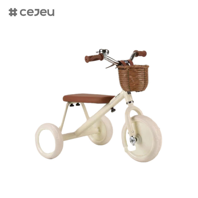 CJ-T-212, triciclo, cesta grande de ratán tejido, marco de acero de alto carbono con capacidad de carga súper fuerte
