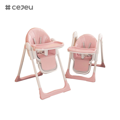 CJ-22/CJ-23, pp+swing+rueda, rosa/gris/azul/oro, cuatro de color,50.2*83.1*88.2cm, silla alta para bebés confiable y segura