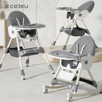 CJ-27,3 en 1+PP+Cesta de almacenamiento,rosa/gris/azul/oro,cuatro de color,60*75*97cm,Sécuridad confiable y silla alta para bebés