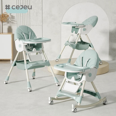 CJ-27,3 en 1+PP+Cesta de almacenamiento,rosa/gris/azul/oro,cuatro de color,60*75*97cm,Sécuridad confiable y silla alta para bebés