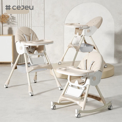 CJ-27,3 en 1+PP+Cesta de almacenamiento,rosa/gris/azul/oro,cuatro de color,60*75*97cm,Sécuridad confiable y silla alta para bebés