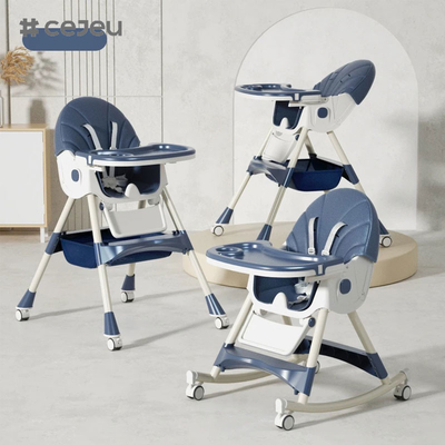 CJ-27,3 en 1+PP+Cesta de almacenamiento,rosa/gris/azul/oro,cuatro de color,60*75*97cm,Sécuridad confiable y silla alta para bebés