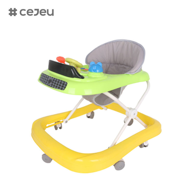 CJ-1166, andador de bebés, Música 3 Ajustador de altura Rueda silenciosa*6 Colchón: lino Un clic plegable