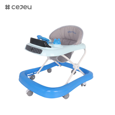 CJ-1166, andador de bebés, Música 3 Ajustador de altura Rueda silenciosa*6 Colchón: lino Un clic plegable
