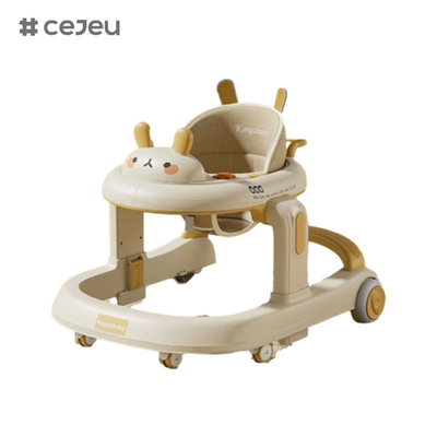 CJ-928, andador para bebés, Café Orange Grey, Música/Luz 6 Ajustador de altura, producto Tamaño: 58*59*73cm, Un clic plegable