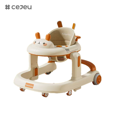 CJ-928, andador para bebés, Café Orange Grey, Música/Luz 6 Ajustador de altura, producto Tamaño: 58*59*73cm, Un clic plegable