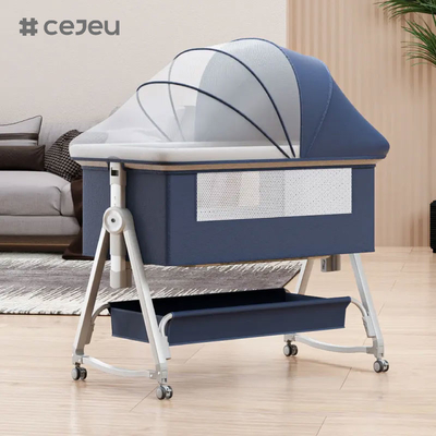 Cuna de bebé desmontable cuna junto a la cama con mosquiteros y colchón, cuna altura ajustable, el recién nacido debe tener cama