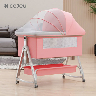 Cuna de bebé desmontable cuna junto a la cama con mosquiteros y colchón, cuna altura ajustable, el recién nacido debe tener cama