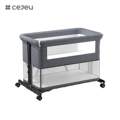 Cama de bebé 3 en 1, cuna plegable con mosquiteros, colchón incluido, cuna ajustable en altura para bebés recién nacidos