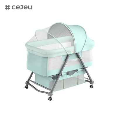 CJ-BJJ-001 Cuna de bebé de altura ajustable Cuna de bebé de altura ajustable cama cuna cuna con cuna 300D tela de lino de cuatro colores