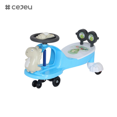 WLF-9666 Diseño creativo seguro y saludable Mano de obra Repuesto de bicicletas de plástico Juguetes para bebés Niños Coche de swing, con música / cuerda