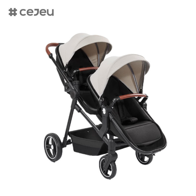 CJ-PSD-S600T Nuevo diseño plegable separable doble cochecito de bebé para bebés de 0 a 3 años