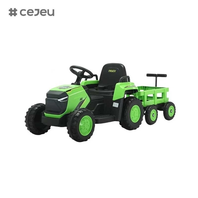 CJ-DLS-X18 niños tractor eléctrico coche de juguete doble motor 12v batería alimentada por plástico paseo en coche de juguete con música luz LED