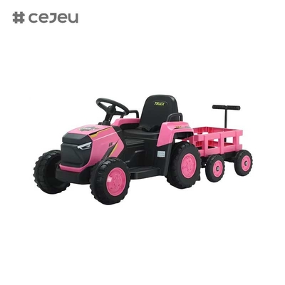 CJ-DLS-X18 niños tractor eléctrico coche de juguete doble motor 12v batería alimentada por plástico paseo en coche de juguete con música luz LED