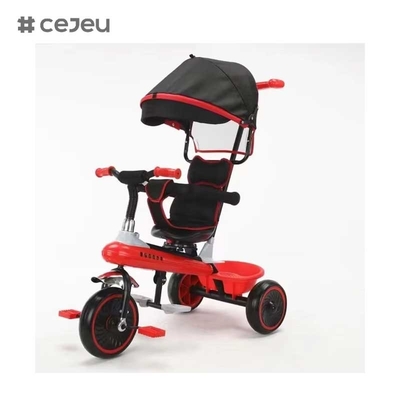 CJ-XSS-NW820 Triciclo de niños de lujo con pedales de repuesto para el viaje divertido de los jóvenes con paraguas 4 en 1 Triciclo de niños