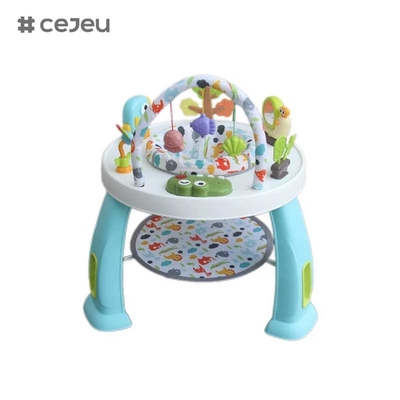 CJ-XTD-901 3-en-1 Mesa de actividades multifuncional para niños Baby Walker y interesante conjunto de bloques de construcción con marco de plástico