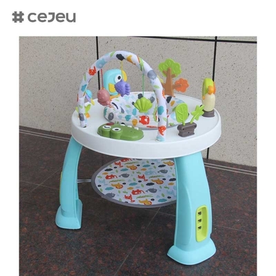CJ-XTD-901 3-en-1 Mesa de actividades multifuncional para niños Baby Walker y interesante conjunto de bloques de construcción con marco de plástico