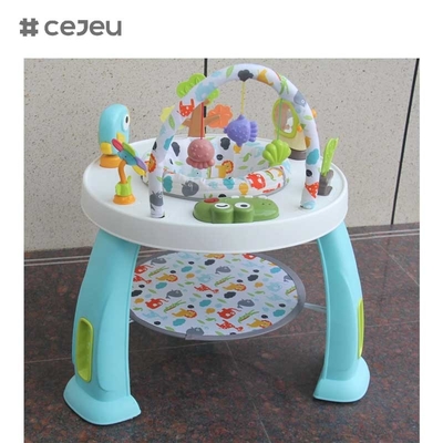 CJ-XTD-901 3-en-1 Mesa de actividades multifuncional para niños Baby Walker y interesante conjunto de bloques de construcción con marco de plástico
