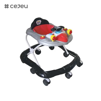 CJ-XTD-105 nuevo baby walker multifuncional negro barato simple baby walker con música bajo precio de venta caliente con altura del freno ajustable