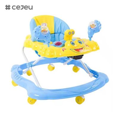 CJ-BLM-903 2022 Smart Light Musical Baby Walker Chair Actividad plástica infantil Comida y alimentación Caminante con silla de ruedas y juguetes