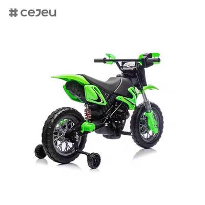 CJ-XB-8015 Motocicleta eléctrica de 12 V con batería para niños de 3 a 8 años con ruedas de entrenamiento Cuerno y sonido de arranque Certificado EN71