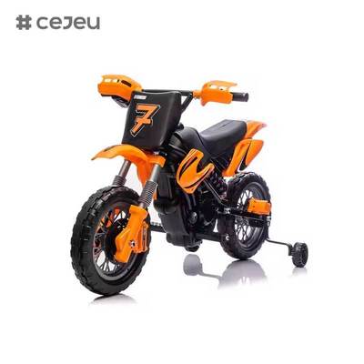 CJ-XB-8015 Motocicleta eléctrica de 12 V con batería para niños de 3 a 8 años con ruedas de entrenamiento Cuerno y sonido de arranque Certificado EN71