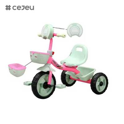 CJ-HLZ-791 Triciclo de pedales para niños, diseño frontal elegante, equipado con música y luces, nuevo modelo de triciclo para niños