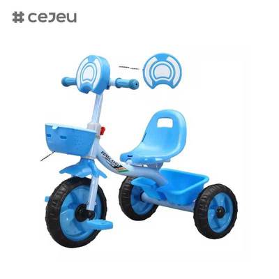 CJ-HLZ-791 Triciclo de pedales para niños, diseño frontal elegante, equipado con música y luces, nuevo modelo de triciclo para niños