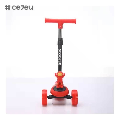 CJ-YLKB-808 2025 Venta caliente Pequeño astronauta Scooter eléctrico para niños Tres ruedas de PU luz y música producto de baile de resorte y barato