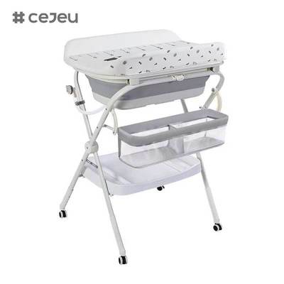 CJ-QC6605-1 Mesa de cuidado tres en uno, todo en uno, para el cuidado de recién nacidos, baño, lavado, para cambio de pañales móvil - Venta al por mayor de productos para el baño del bebé