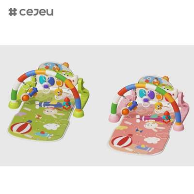 CJ-ABY-368-157A Mayorista 2 en 1 Bebé de juego de gimnasio colchoneta con pedal Piano conjunto de música ligera bebé Push Walker Mejor regalo bebé juguete de niño pequeño