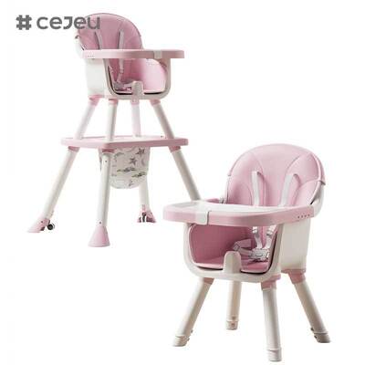 CJ-PM-028 Silla de comedor para alimentación, cinturón de seguridad ajustable en altura, asiento plegable multifuncional suave para bebé, silla para bebé