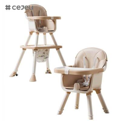 CJ-PM-028 Silla de comedor para alimentación, cinturón de seguridad ajustable en altura, asiento plegable multifuncional suave para bebé, silla para bebé