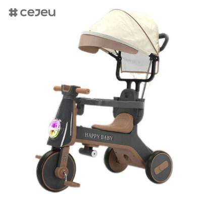 CJ-YT-668 Triciclo de moda de tres ruedas con techo y sombrilla con música para niños
