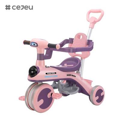 CJ-YT-528 Mayorista Triciclos nuevos duraderos para niños Bicicletas cochecitos para bebés Empujar mango sombrilla de sol Juguetes de paseo para niños pequeños Portabebés para niños en interiores