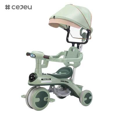 CJ-YT-528 Mayorista Triciclos nuevos duraderos para niños Bicicletas cochecitos para bebés Empujar mango sombrilla de sol Juguetes de paseo para niños pequeños Portabebés para niños en interiores